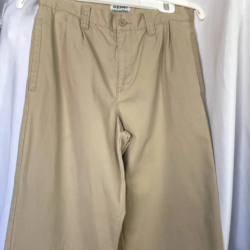 SKU 1495 Old Navy Teen Size 18 Pleated Pants Jeans Tan